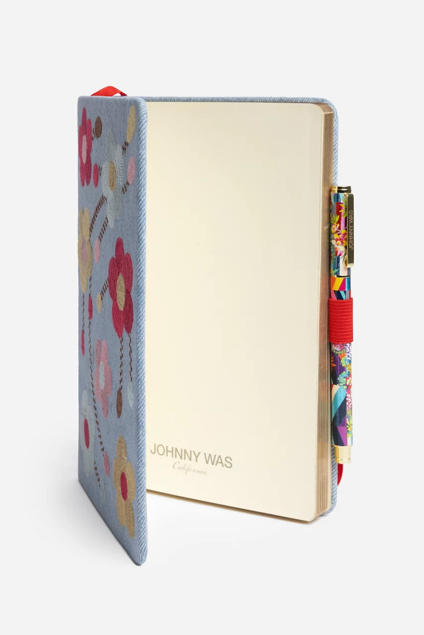 Johnny Was JONI JOURNAL AND PEN SET Blue
