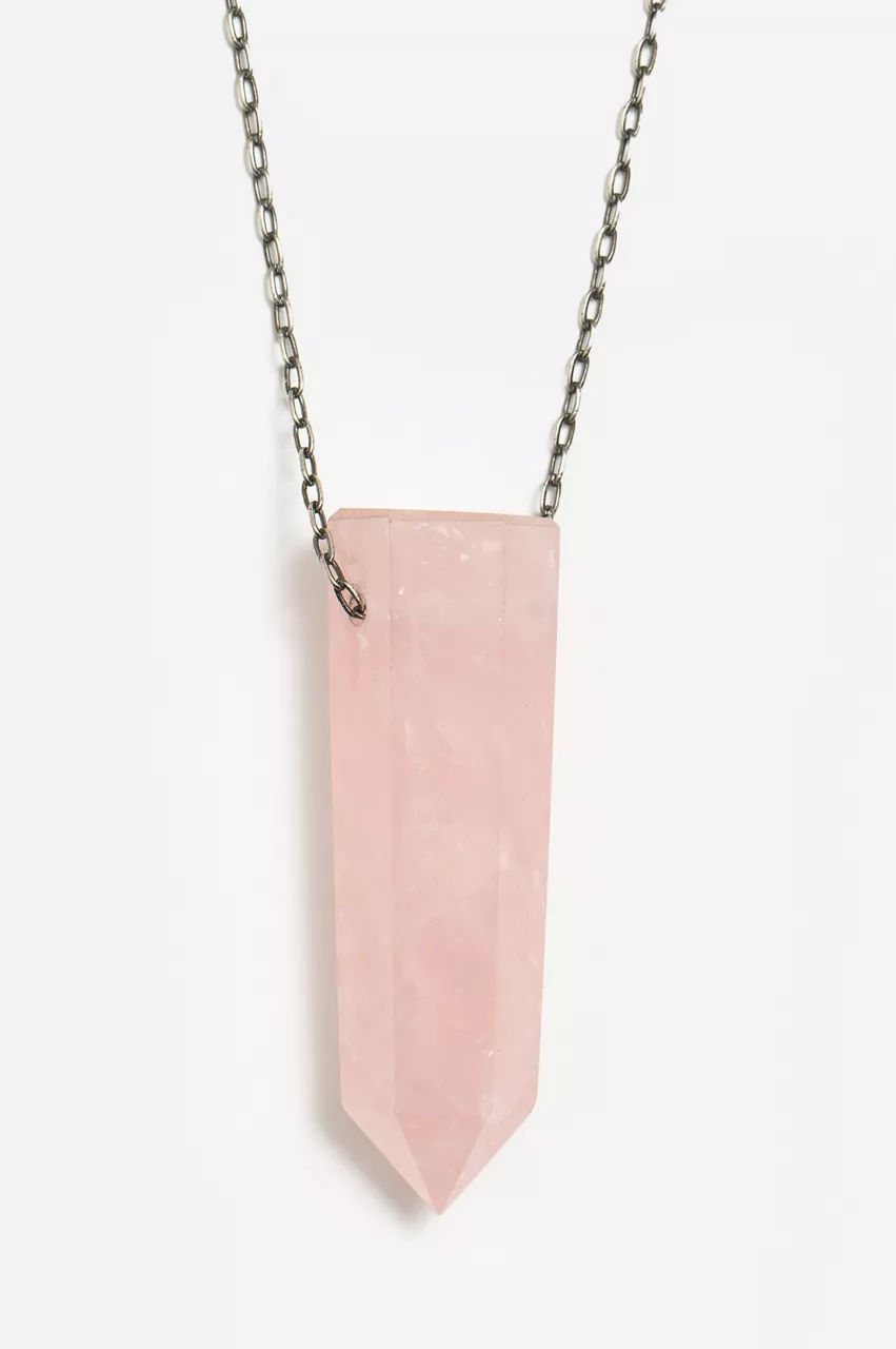 Johnny Was Joseph Brooks Rose Quartz Necklace Pink