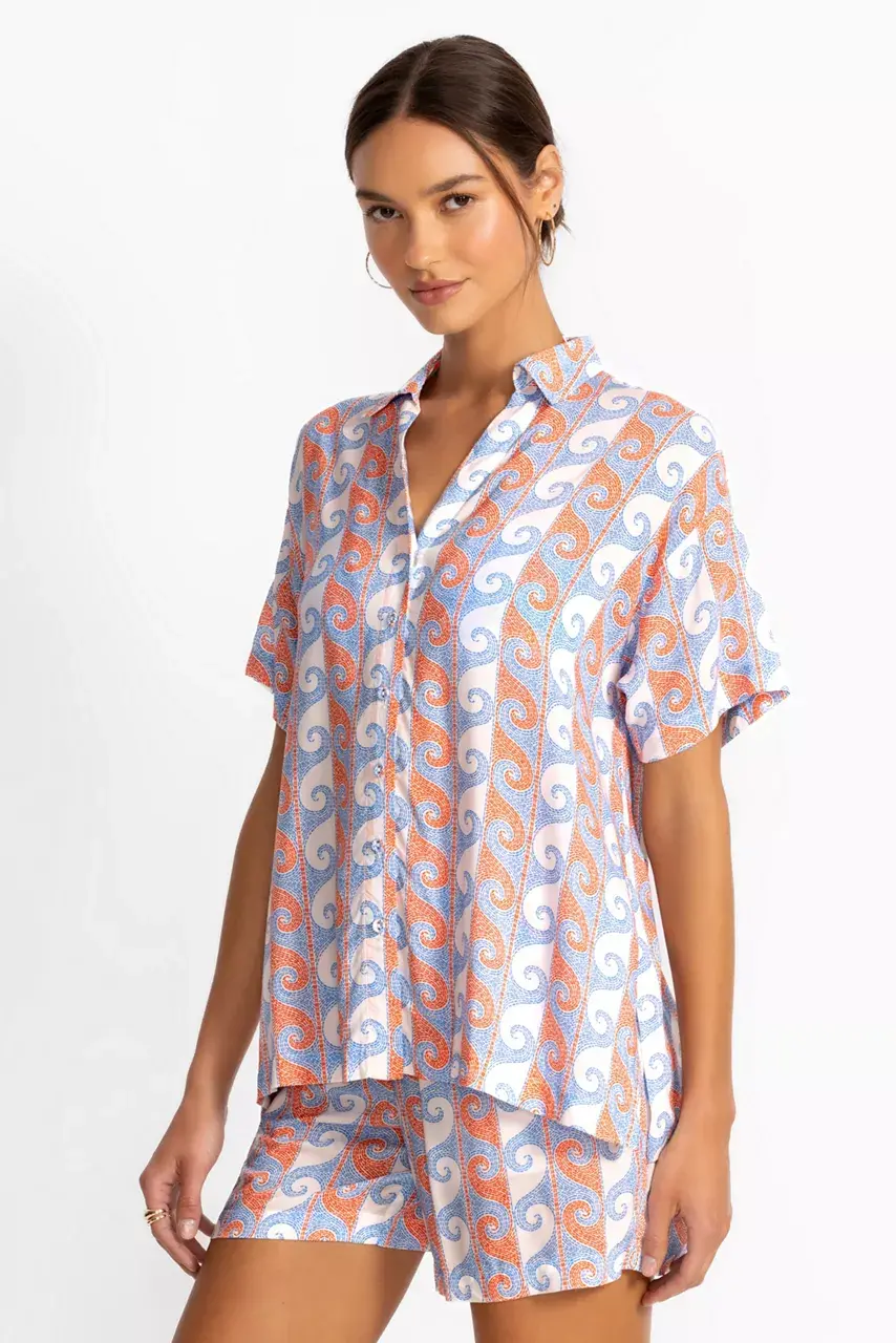 Johnny Was JW X PAOLITA CAMP SHIRT Circes Wave