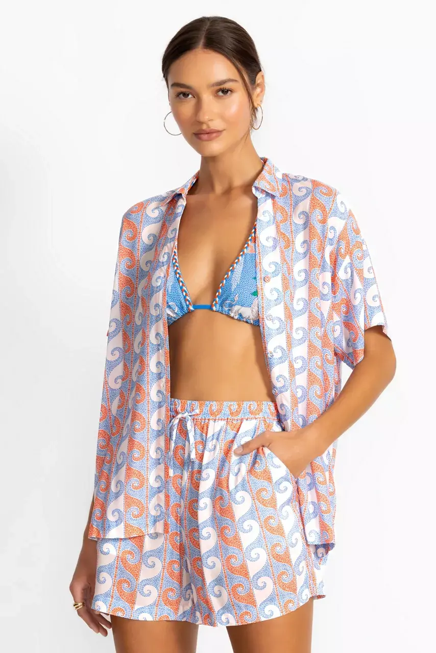 Johnny Was JW X PAOLITA CAMP SHIRT Circes Wave