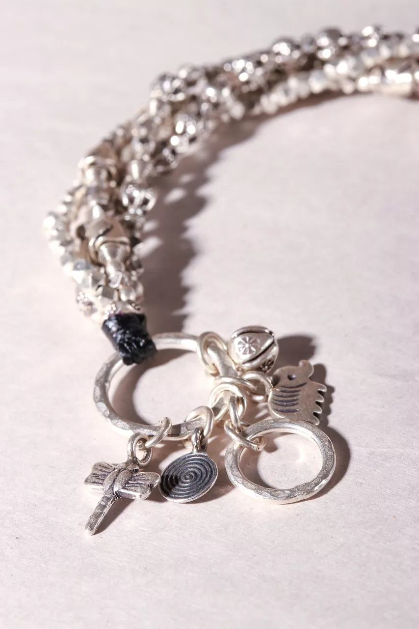 Johnny Was KAREN CHARM BEADED BRACELET Silver