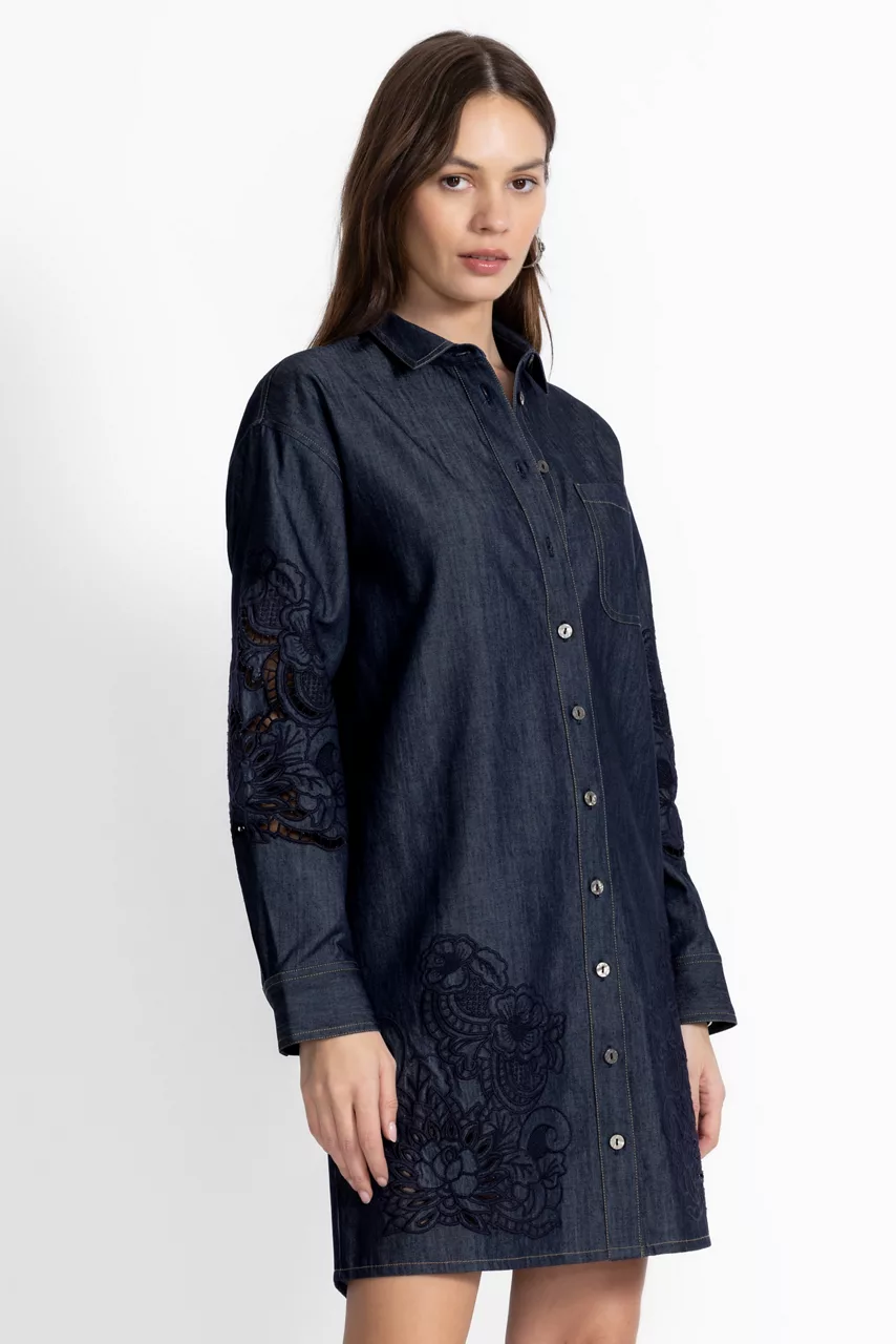 Johnny Was KATELLA MINI DRESS Dark Wash