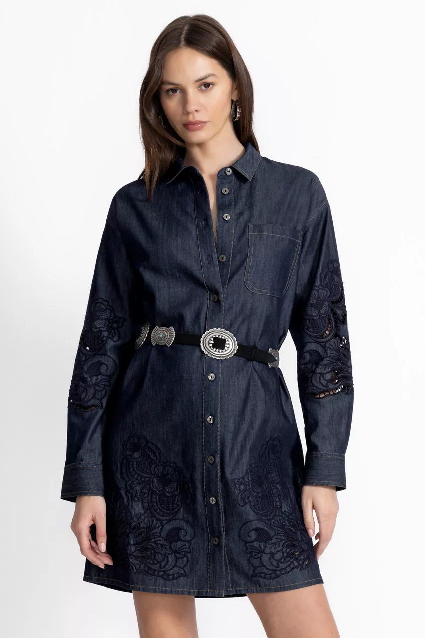 johnny was KATELLA MINI DRESS Dark Wash