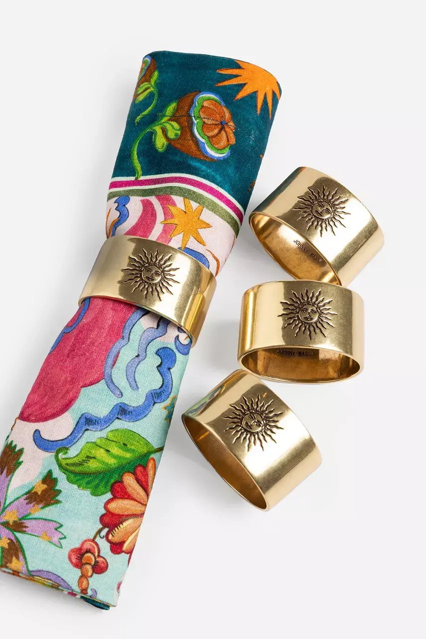 Johnny Was KAYLA NAPKIN RING SET OF 4 Gold
