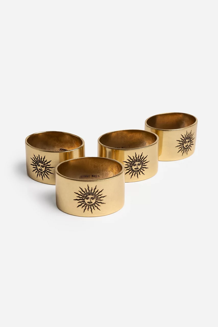 johnny was KAYLA NAPKIN RING SET OF 4 Gold