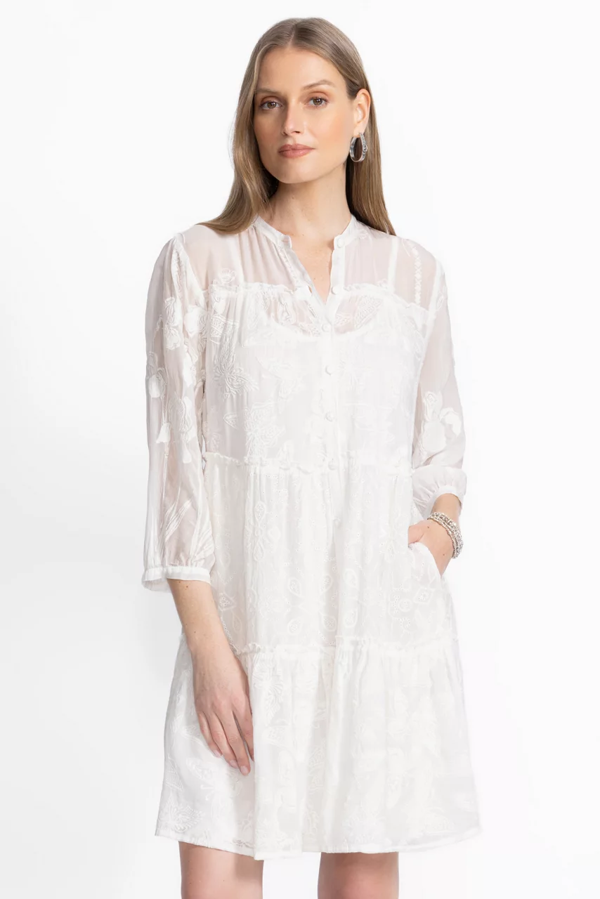 Johnny Was KIMBERLEE DRESS White