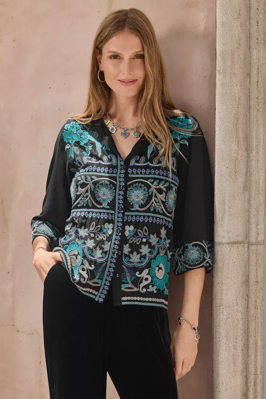 johnny was KIMONO SLEEVE SHIRT Black