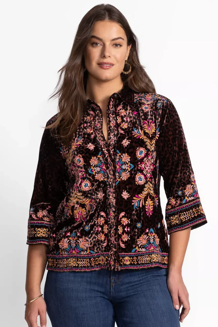 johnny was KIMONO SLEEVE SHIRT Misty Leopard