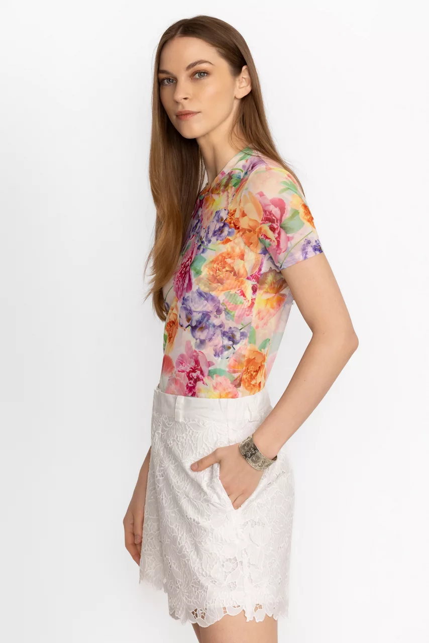 Johnny Was KITT LACE SHORT White