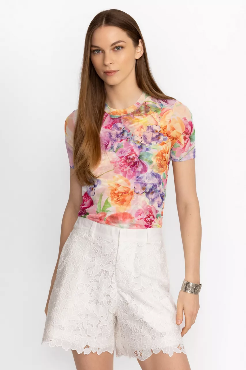 Johnny Was KITT LACE SHORT White