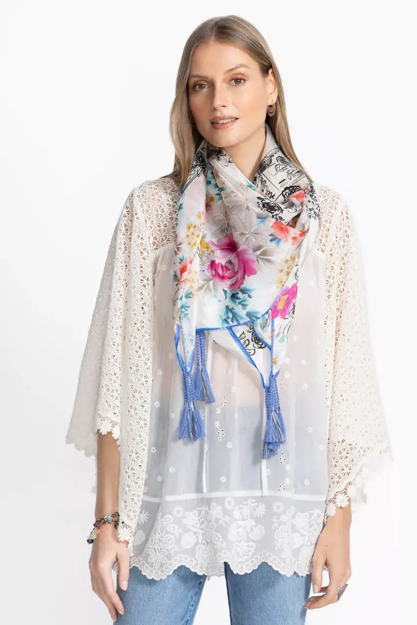 Johnny Was LAVILLE SILK SCARF Laville Scarf