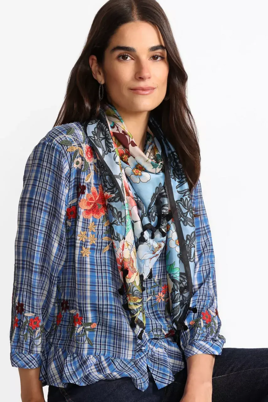 Johnny Was LEWISIA SILK SCARF Lewisia