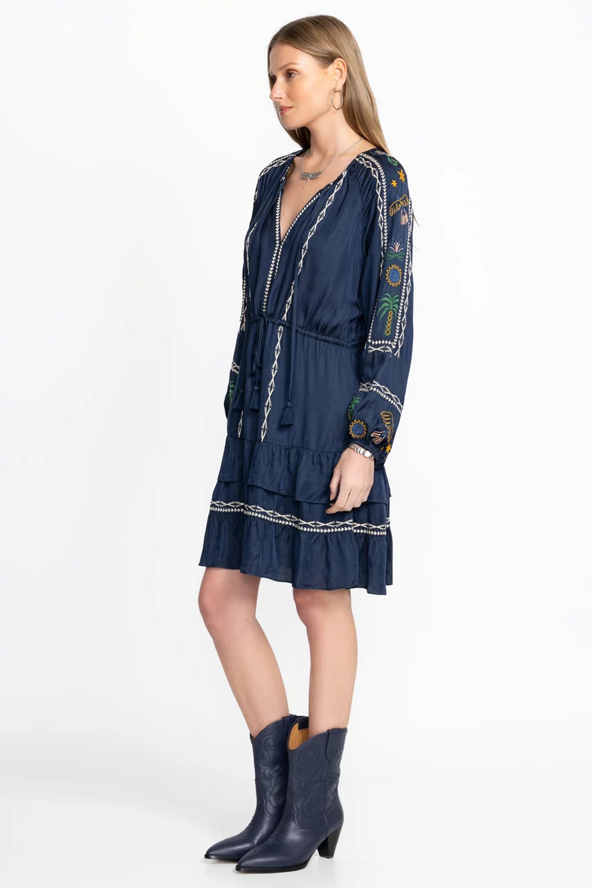 Johnny Was LEXIE TIERED MINI DRESS Dress Blues