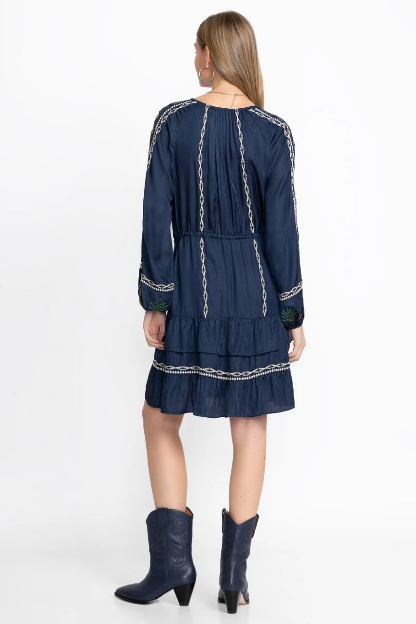 Johnny Was LEXIE TIERED MINI DRESS Dress Blues