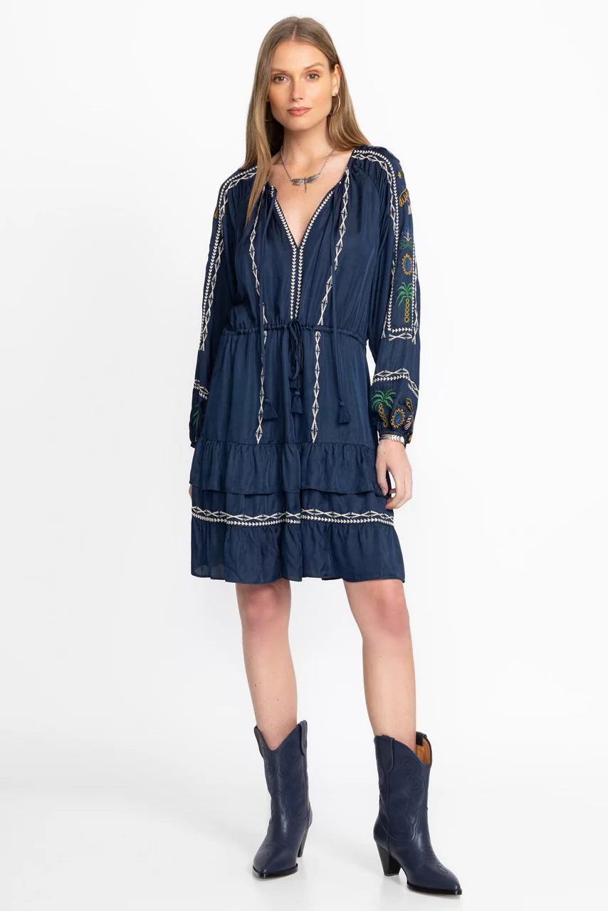 johnny was LEXIE TIERED MINI DRESS Dress Blues