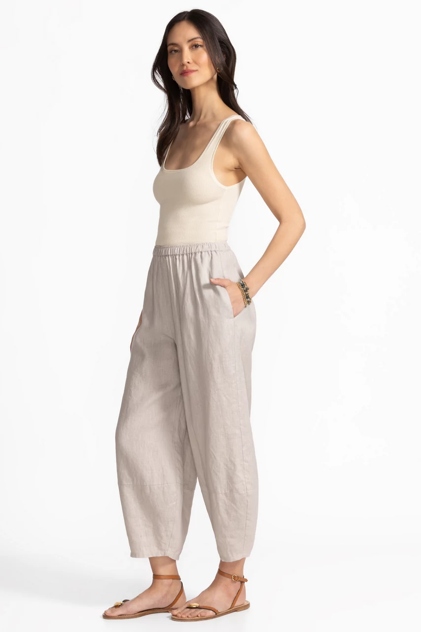 Johnny Was LINEN BARREL PANT Sand