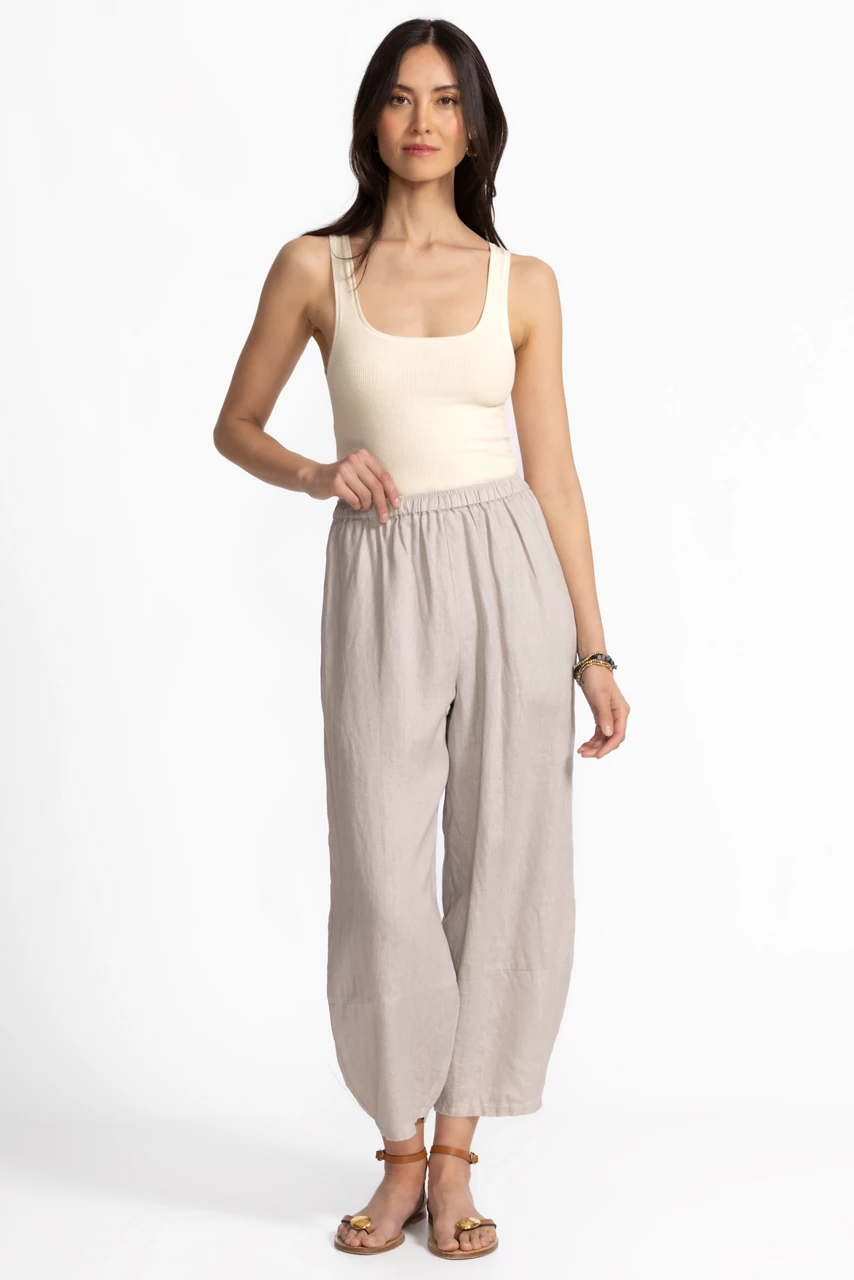 Johnny Was LINEN BARREL PANT Sand