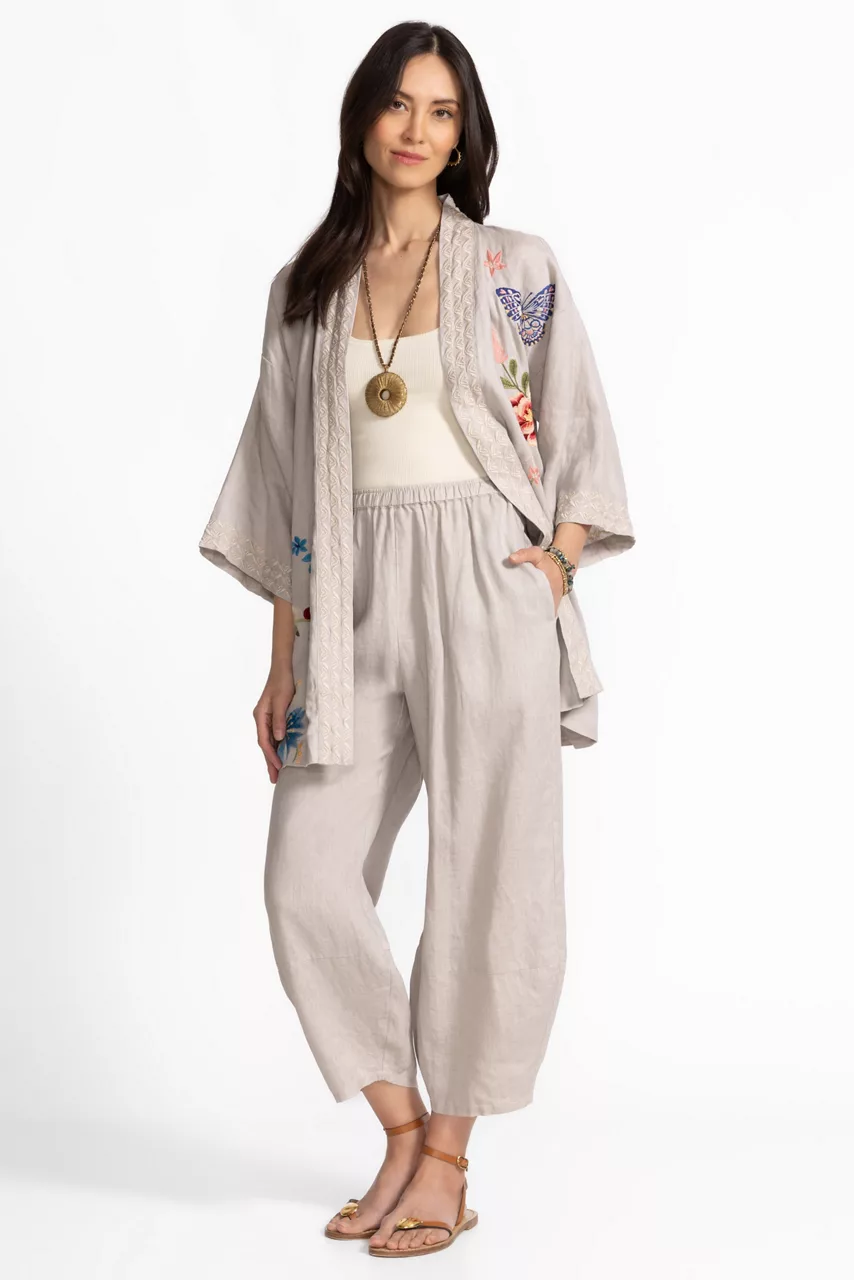 johnny was LINEN BARREL PANT Sand