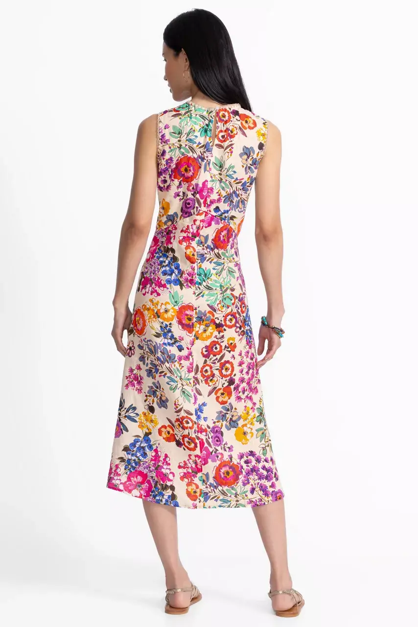 Johnny Was LINEN CHEVRON TANK DRESS