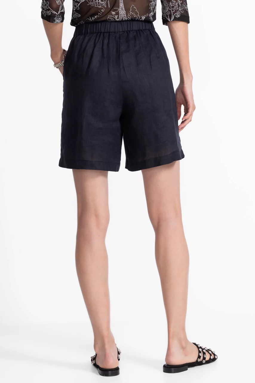 Johnny Was LINEN PLEATED SHORT Black Beauty