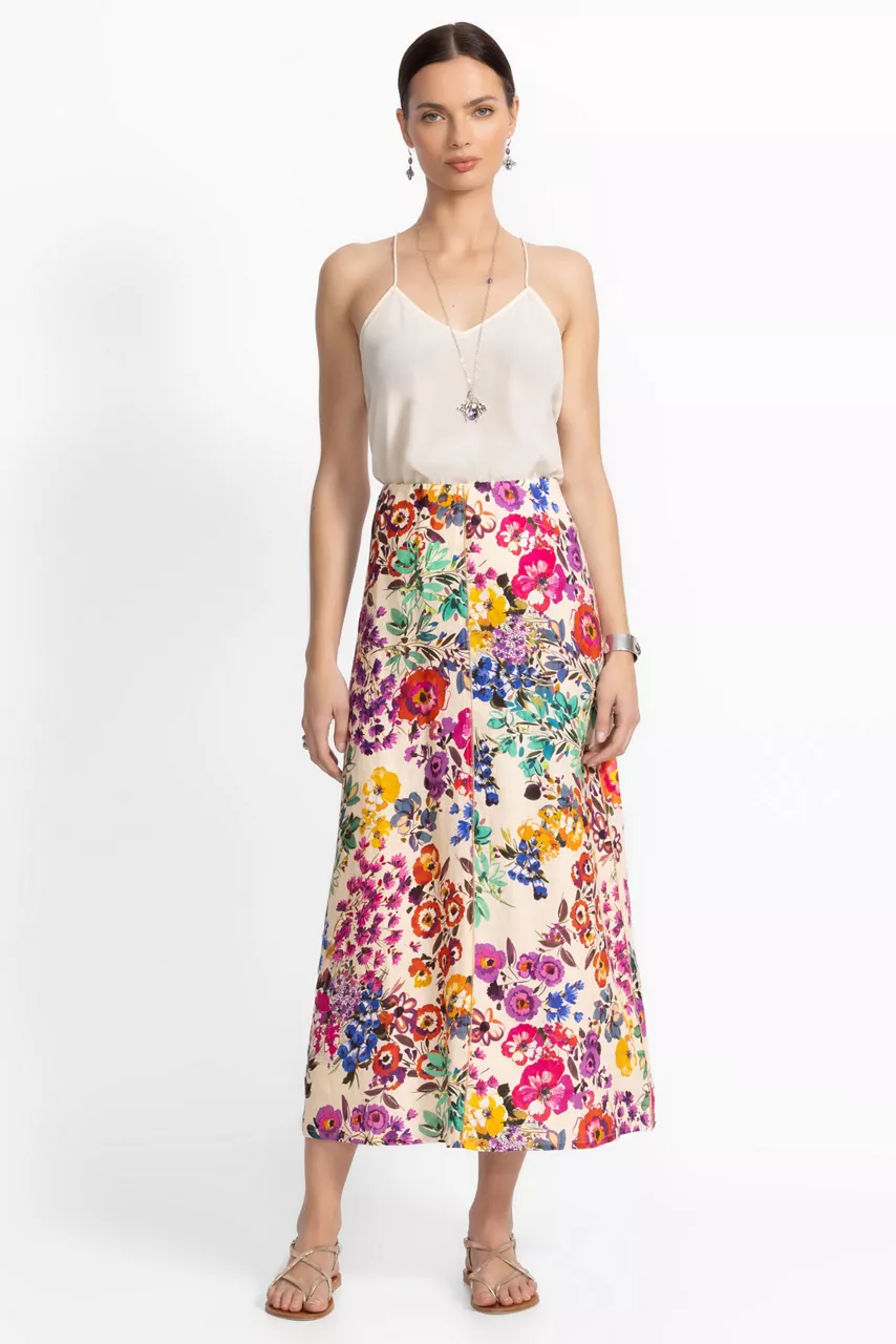 johnny was LINEN SEAMED SKIRT Evalon