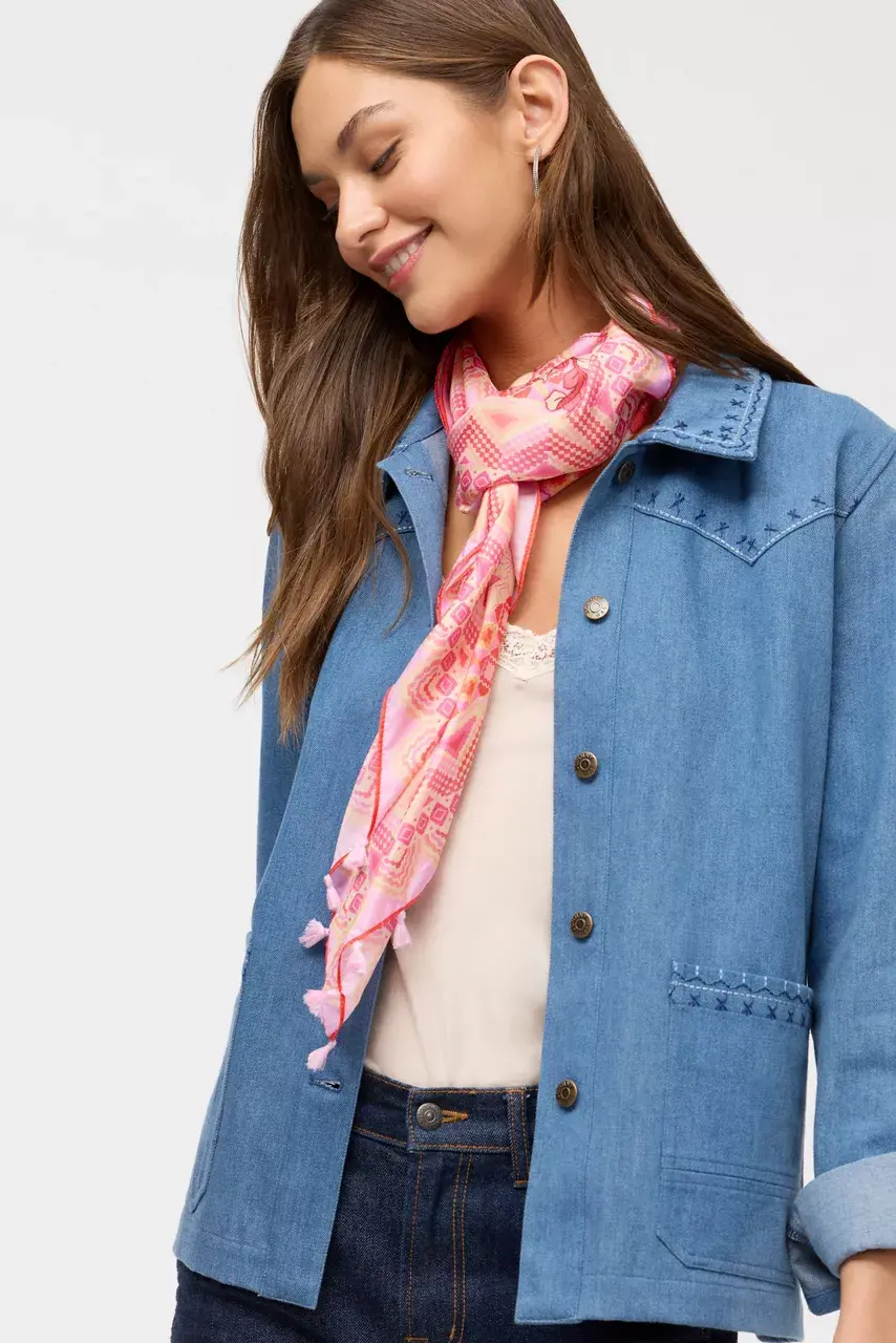 Johnny Was LOBELIA SILK SCARF Lobelia