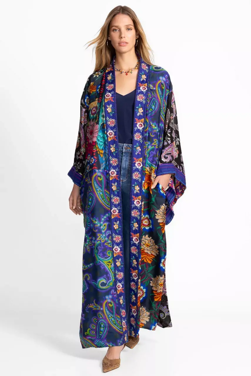 Johnny Was LONG KIMONO Argus Patchwork