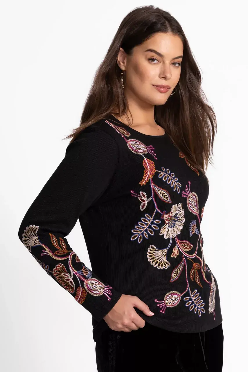 Johnny Was LONG SLEEVE THERMAL Black