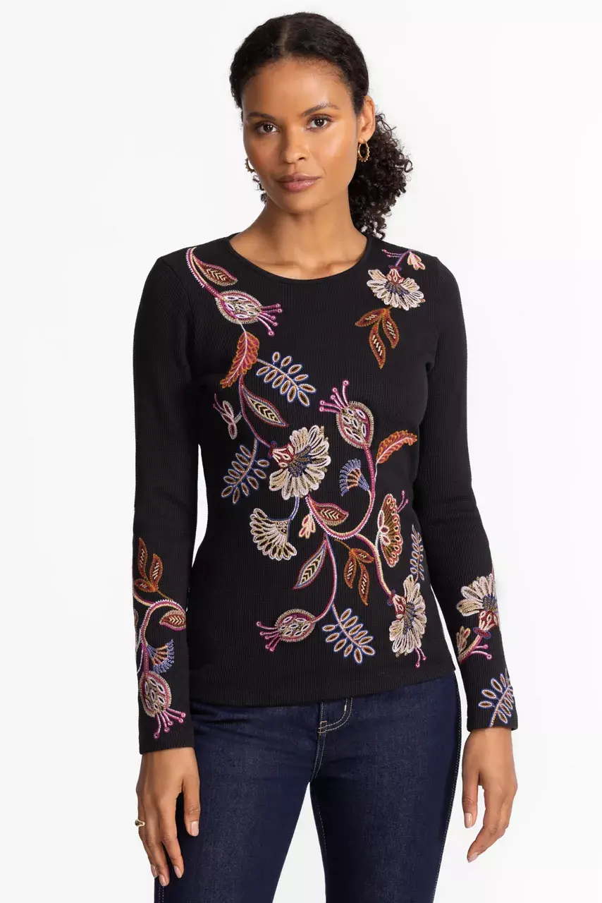 Johnny Was LONG SLEEVE THERMAL Black