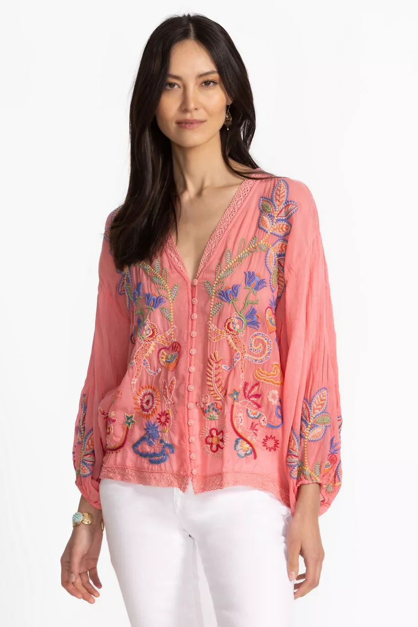 johnny was LUNA SHIRT Salmon Rose