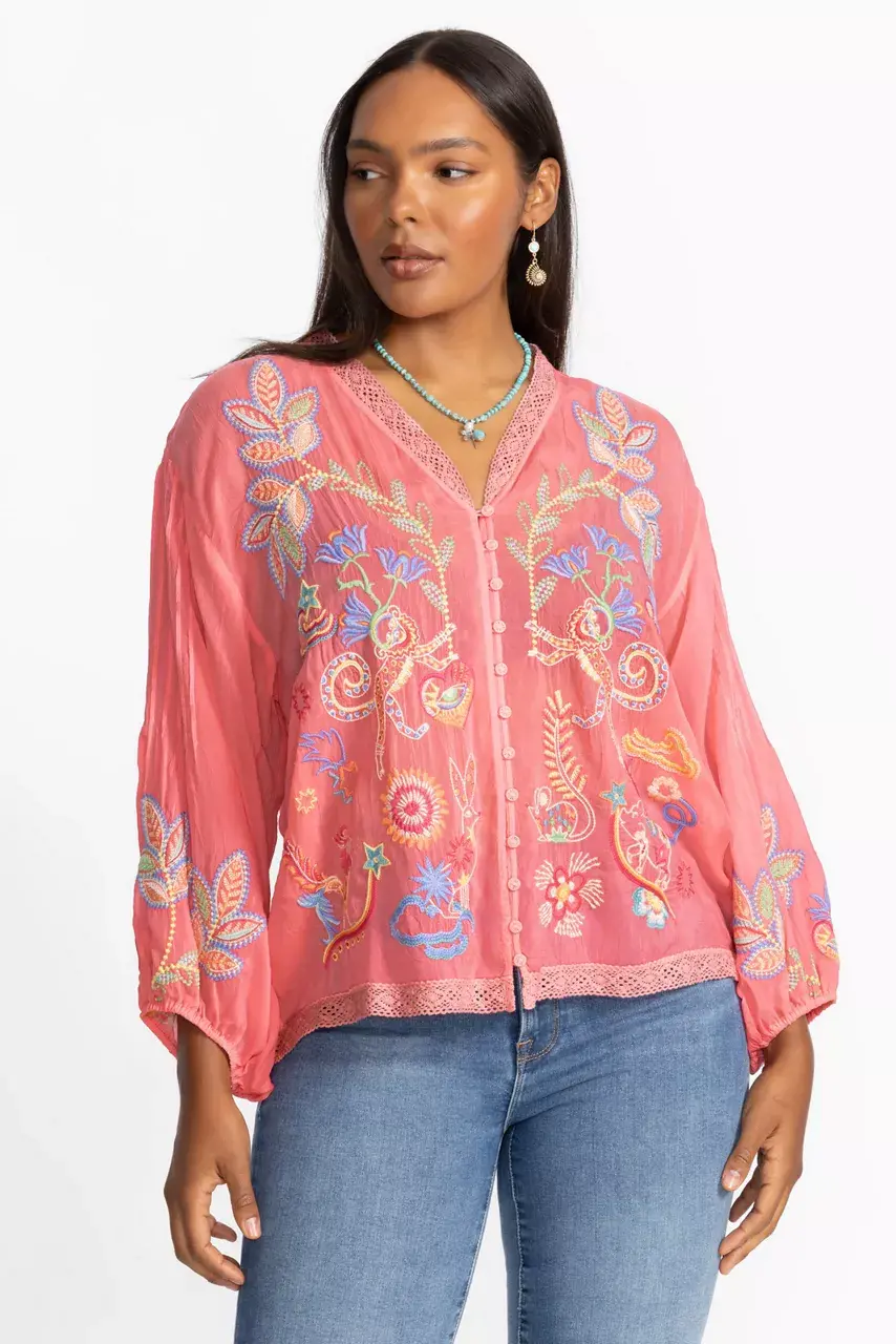 johnny was LUNA SHIRT Salmon Rose