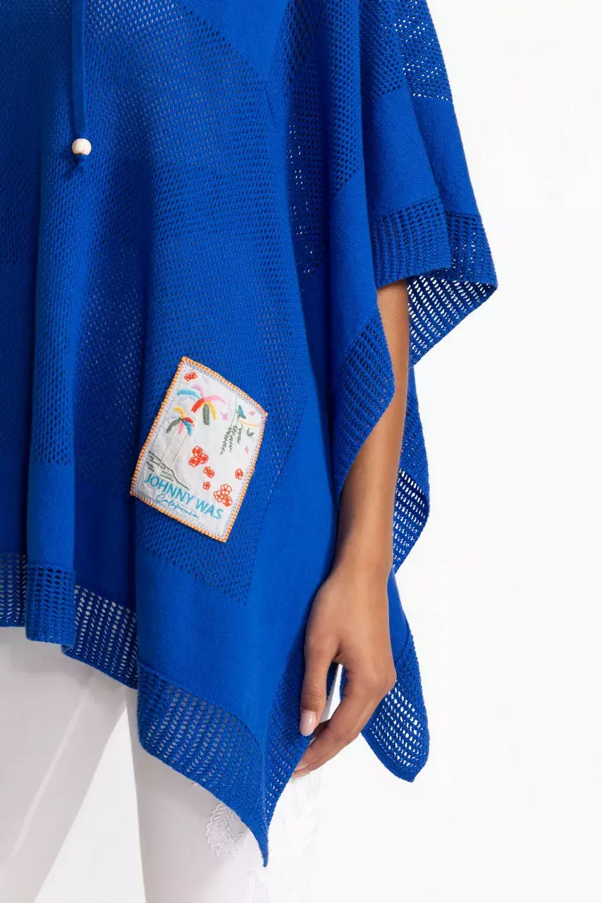 Johnny Was MALIBU BREEZE PONCHO Malibu Blue