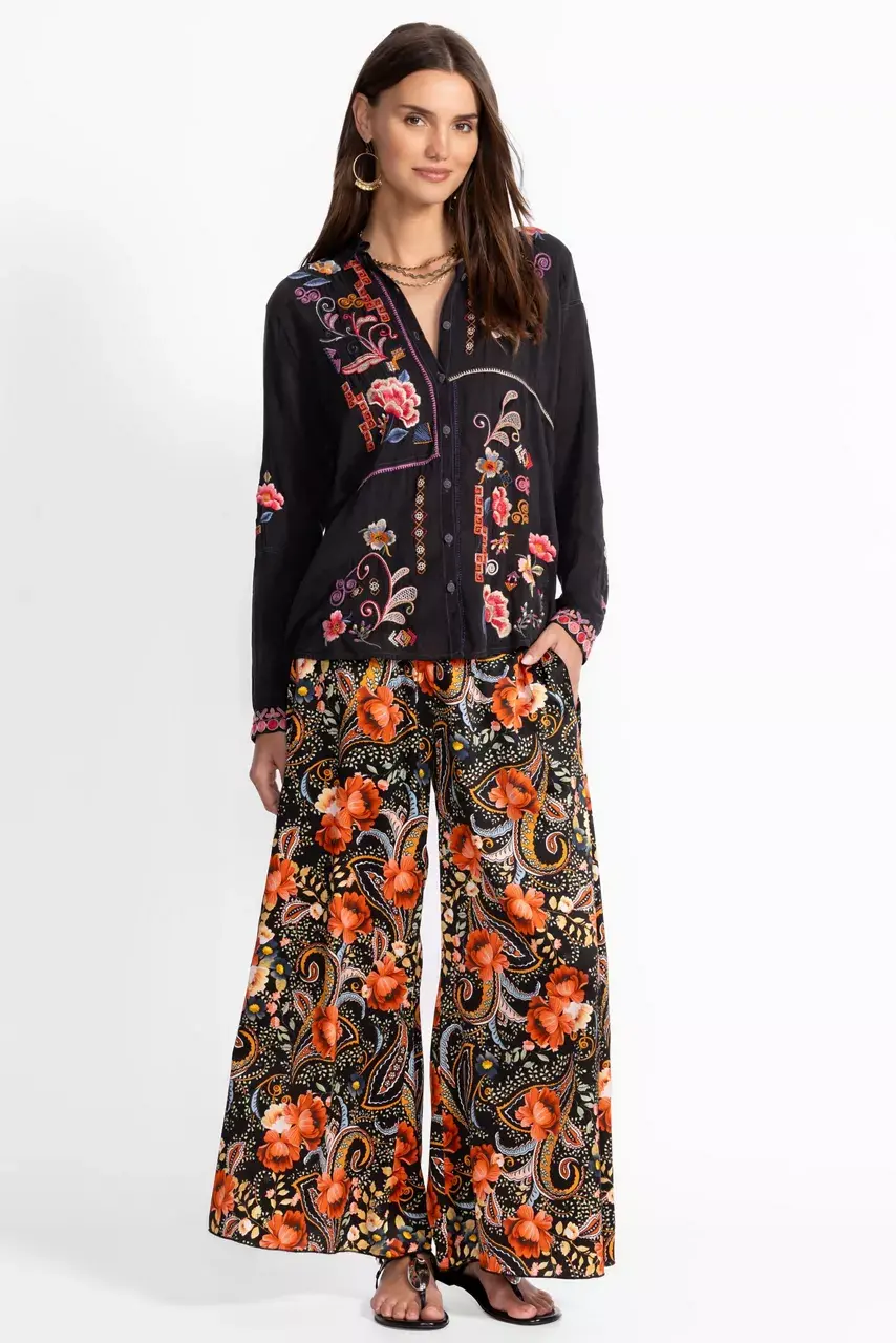 Johnny Was MARCIA SHIRT Black