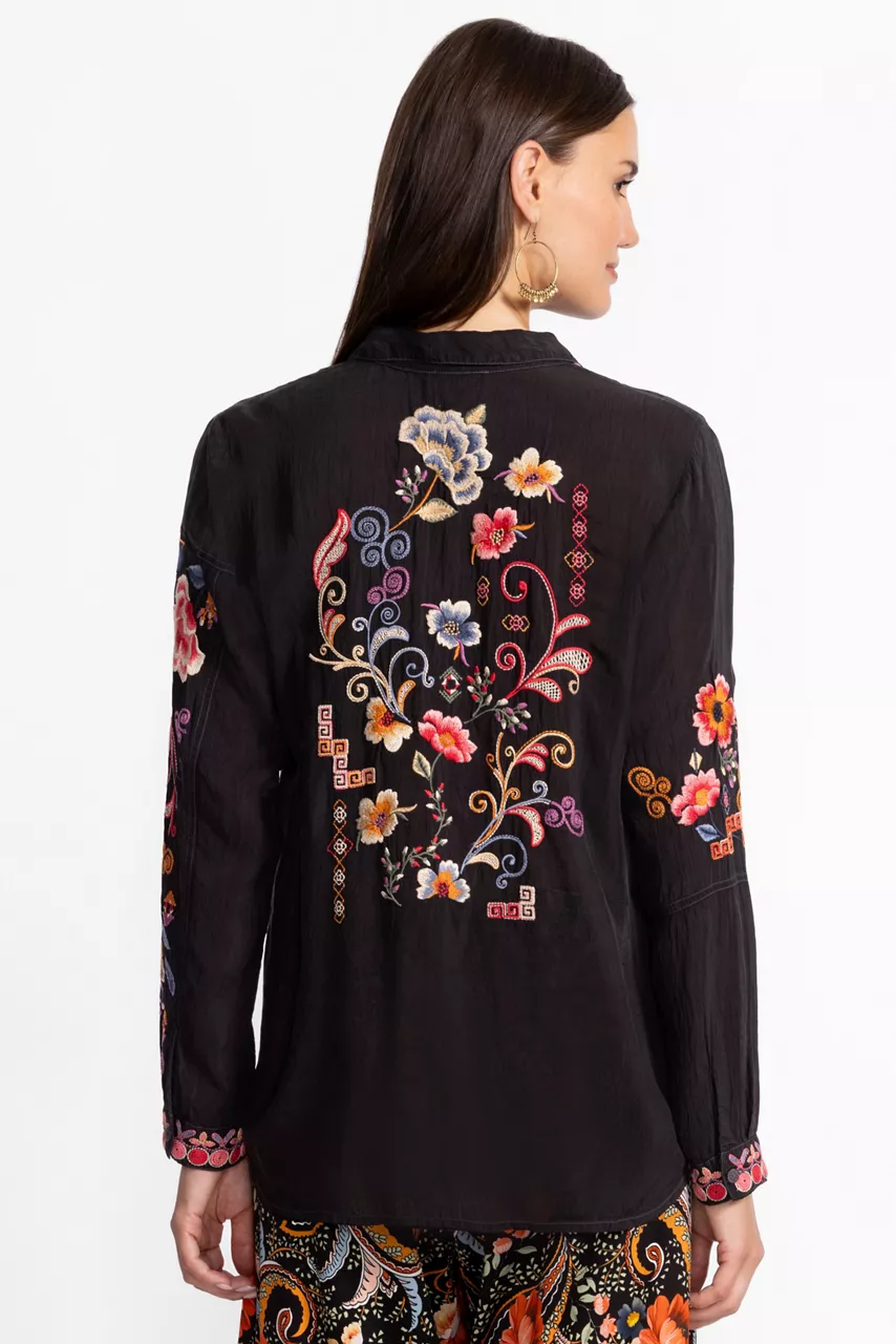 Johnny Was MARCIA SHIRT Black