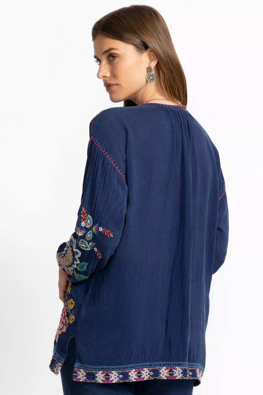 Johnny Was MARGOT BLOUSE Blue Night