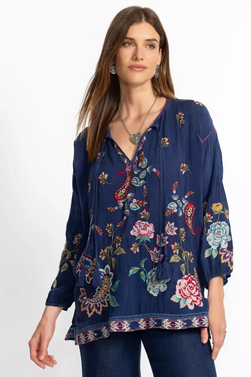 johnny was MARGOT BLOUSE Blue Night