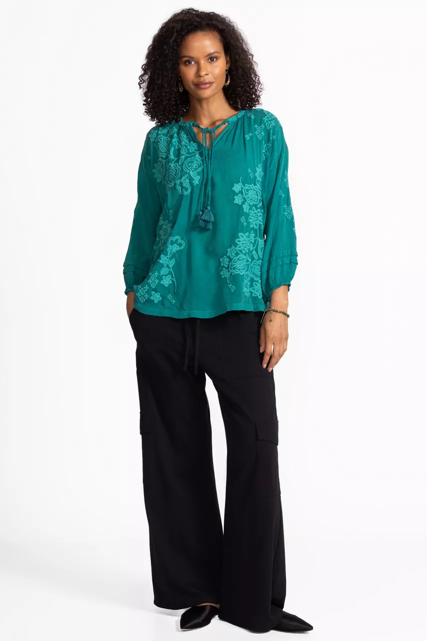 Johnny Was MARGOT BLOUSE Deep Lake