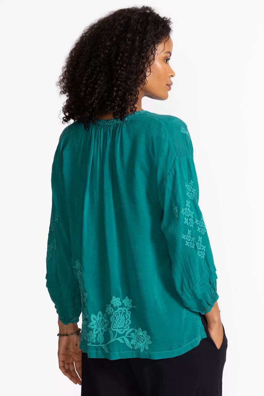 Johnny Was MARGOT BLOUSE Deep Lake