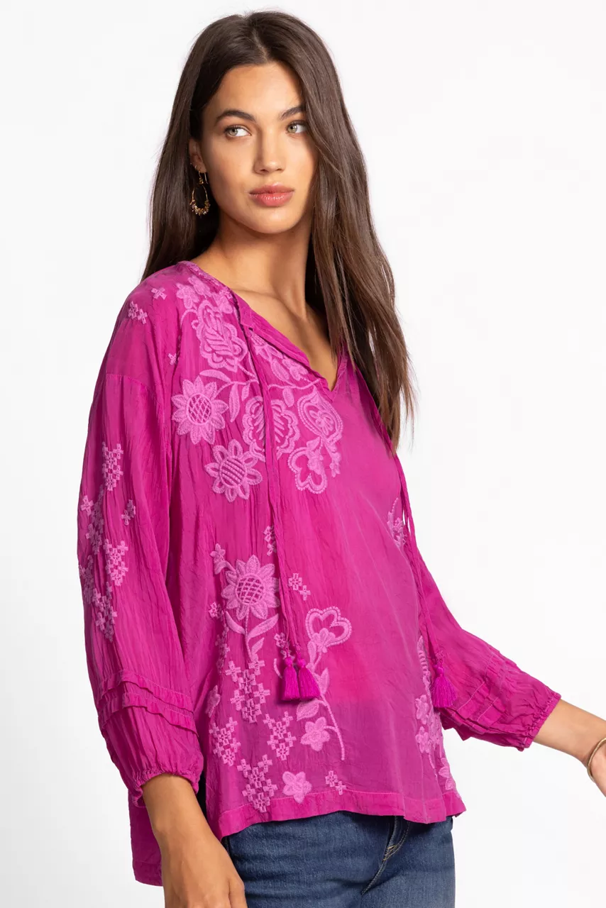 Johnny Was MARGOT BLOUSE Festival Fuschia