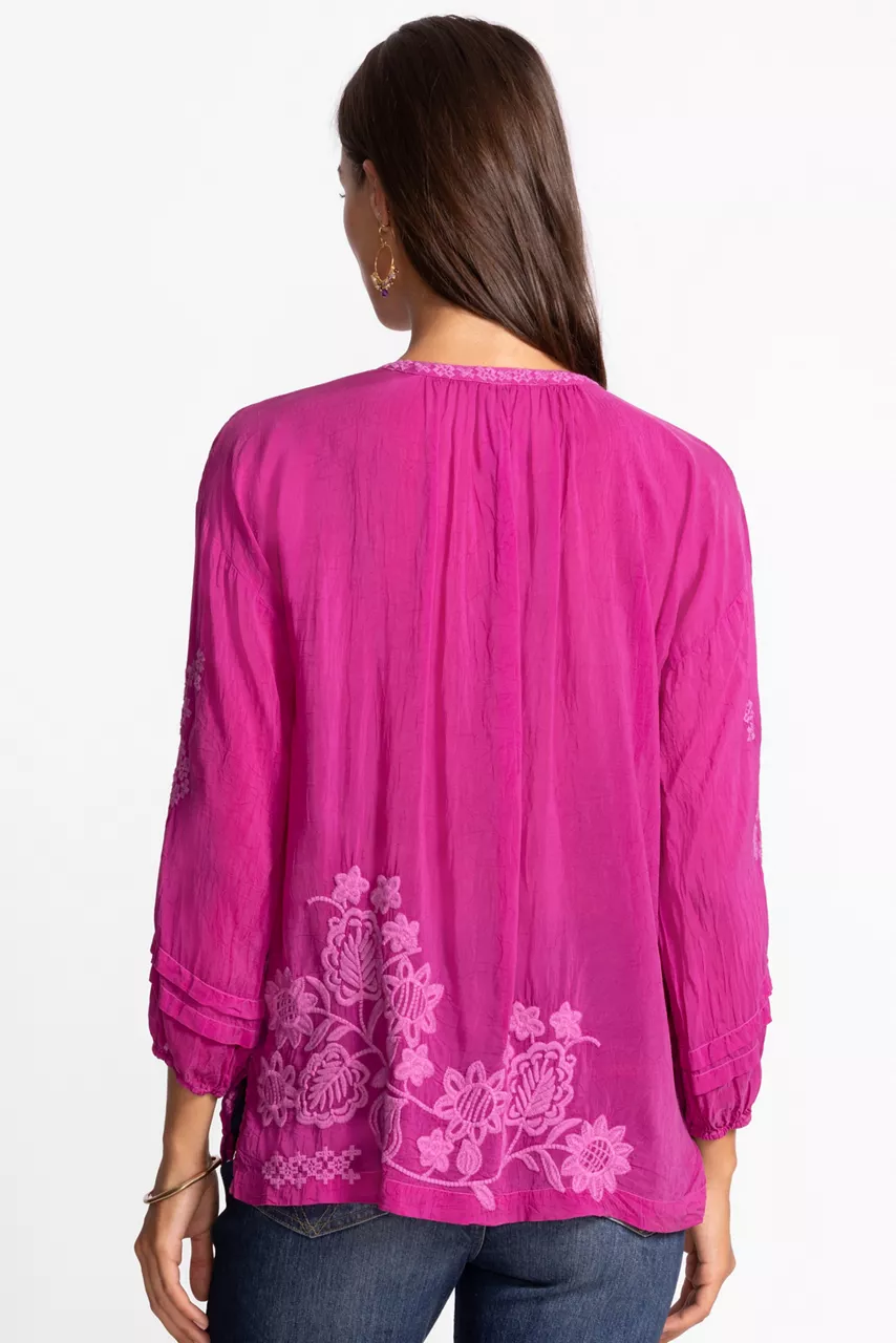 Johnny Was MARGOT BLOUSE Festival Fuschia