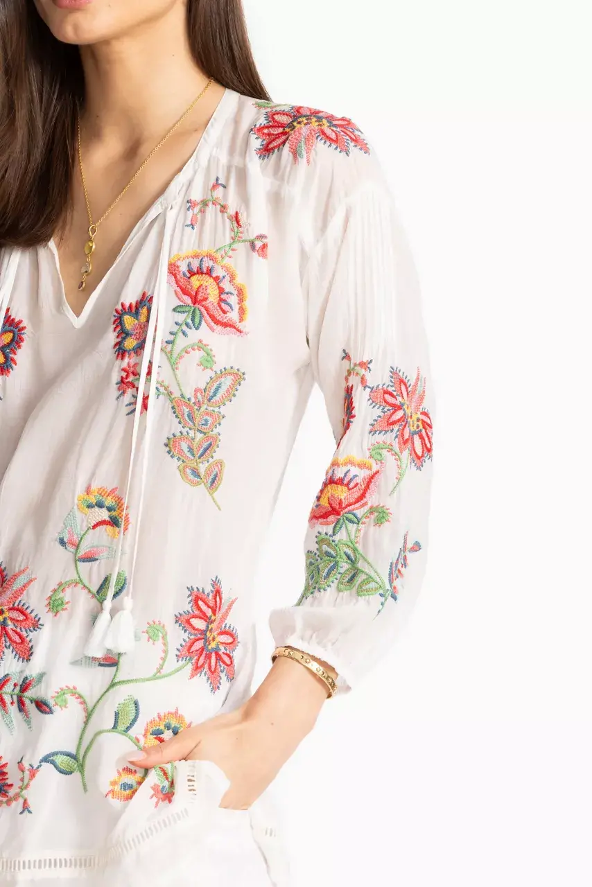 Johnny Was MARGOT BLOUSE White