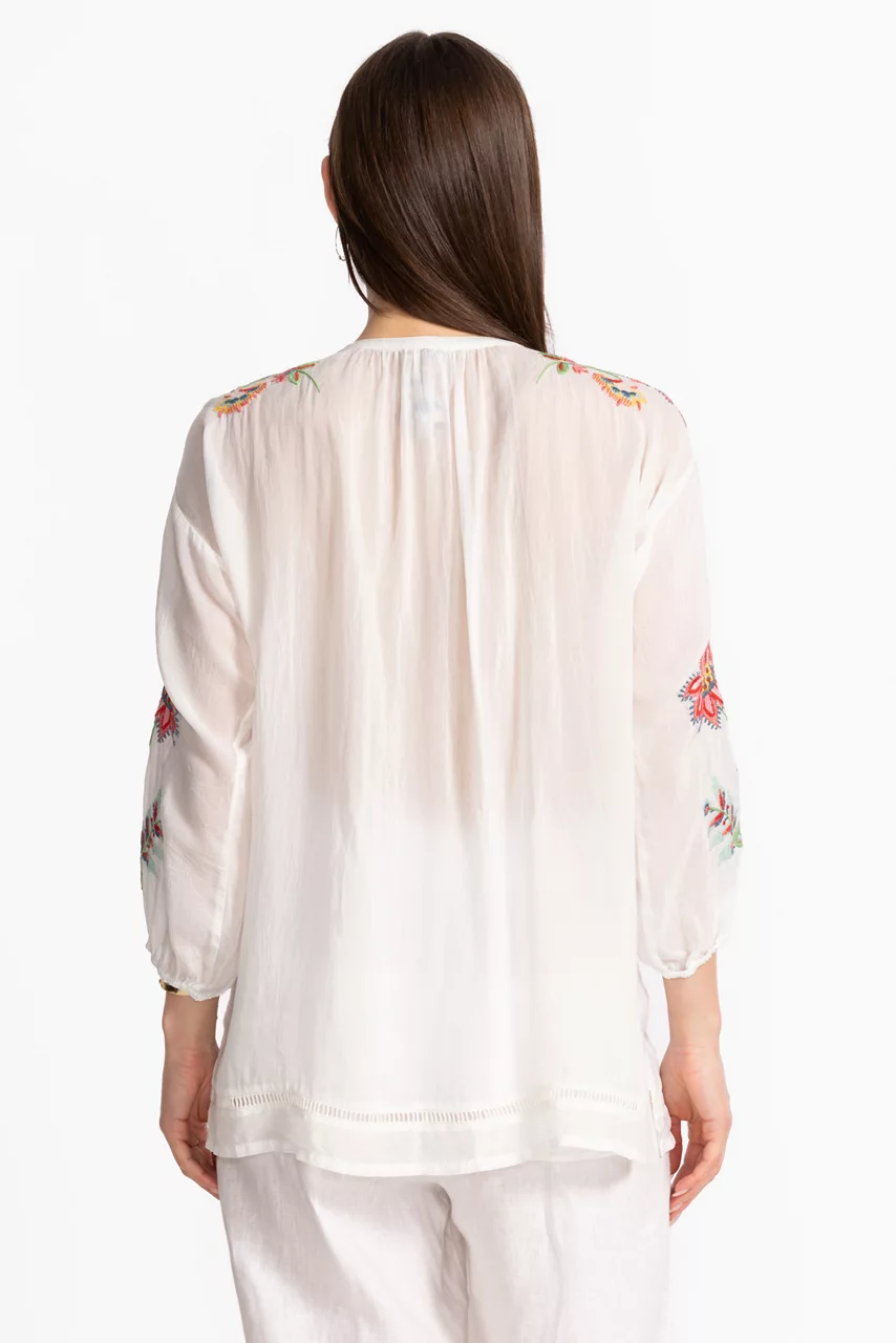 Johnny Was MARGOT BLOUSE White