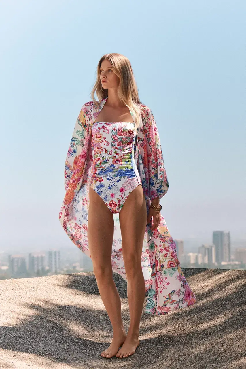 Johnny Was MARILYN RUCHED ONE PIECE Paula