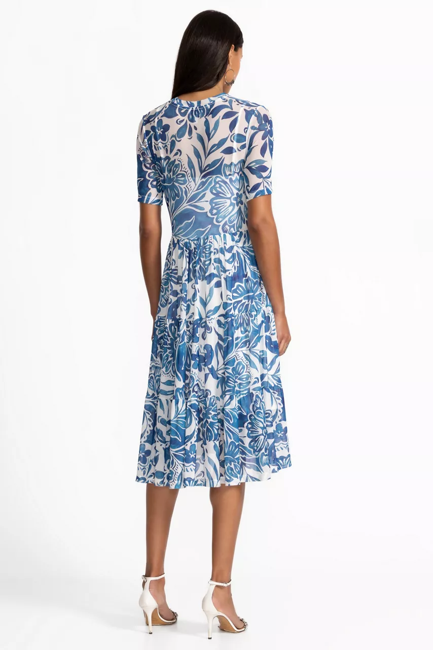 Johnny Was MESH TIERED DRESS Bethany