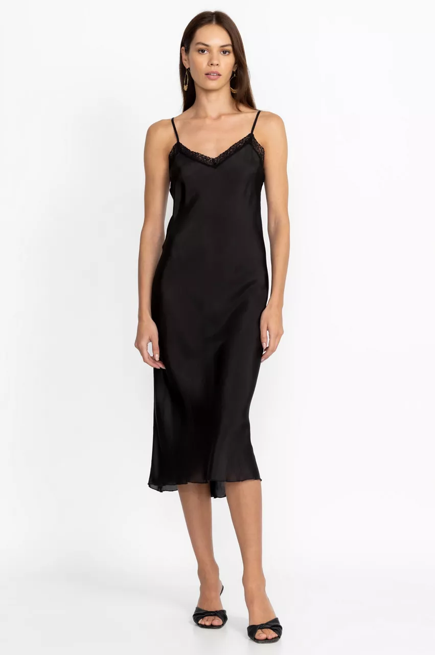 johnny was Midi Length Slip Black