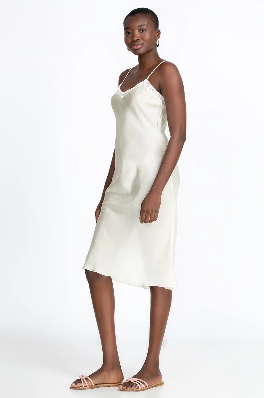 Johnny Was Midi Length Slip Ecru