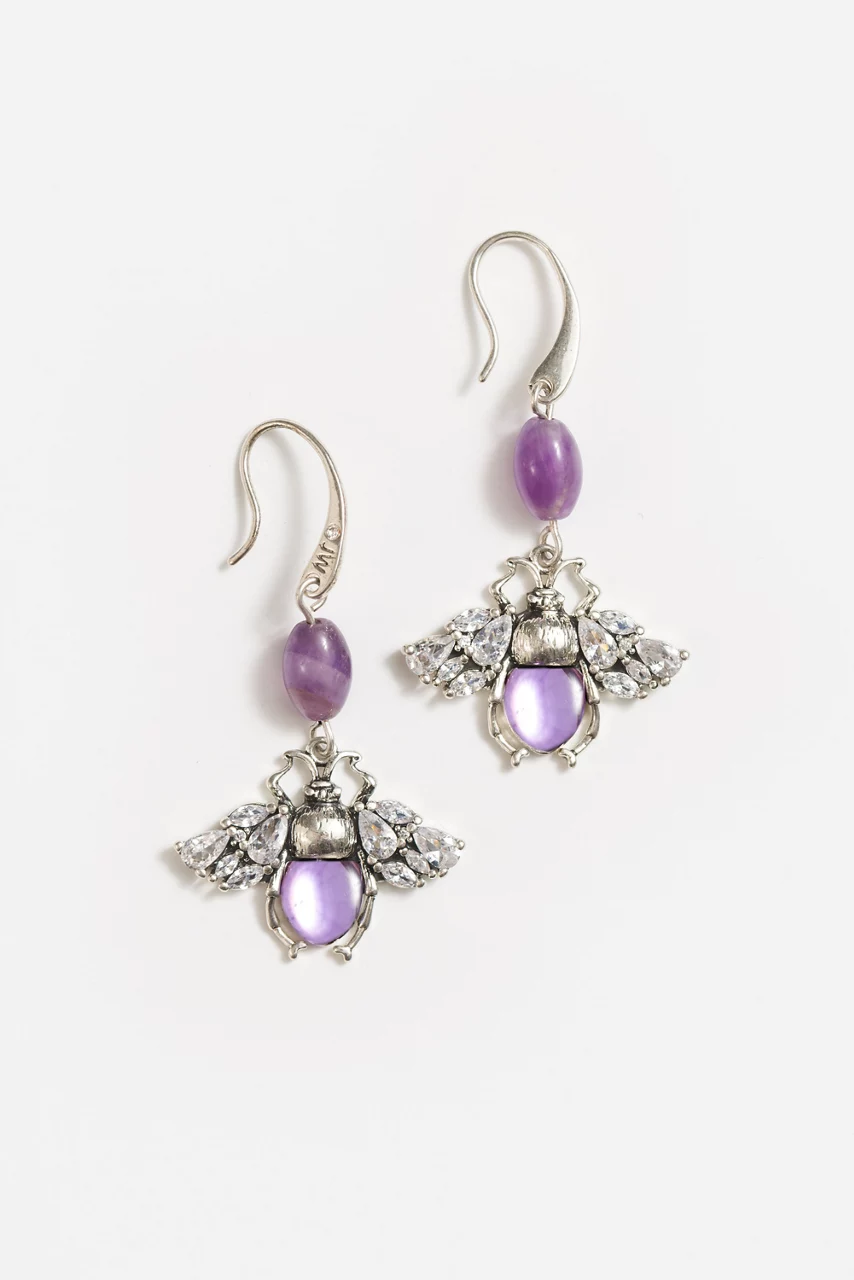 johnny was MINI CRITTER CHARM DROP EARRINGS Purple