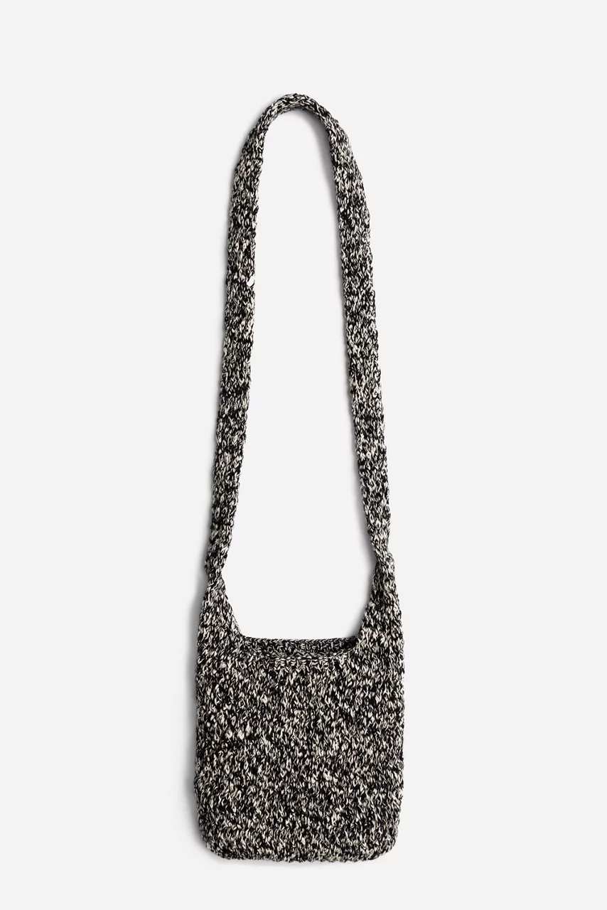 johnny was MINI NAHAL CROCHET BAG Black And White
