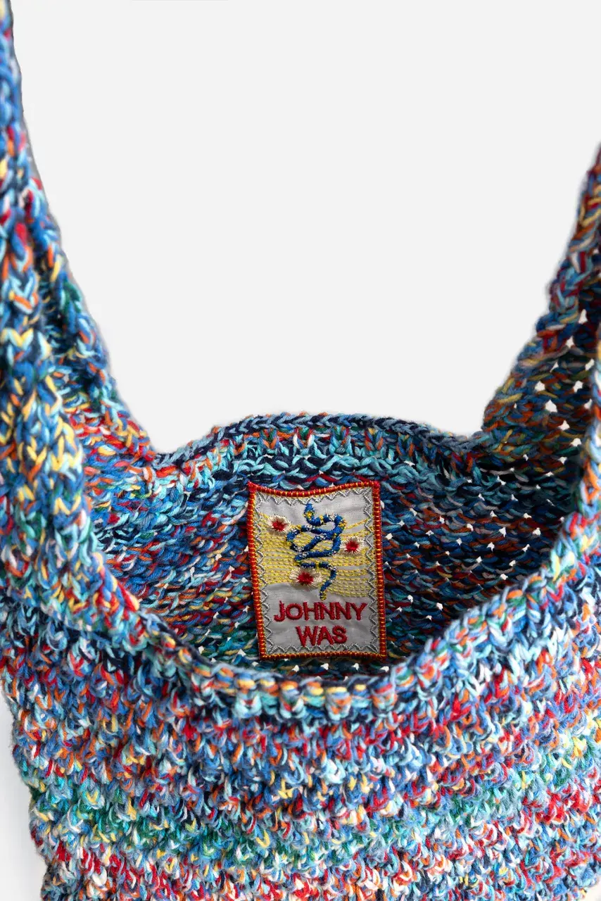 Johnny Was MINI NAHAL CROCHET BAG Blue Sherbert