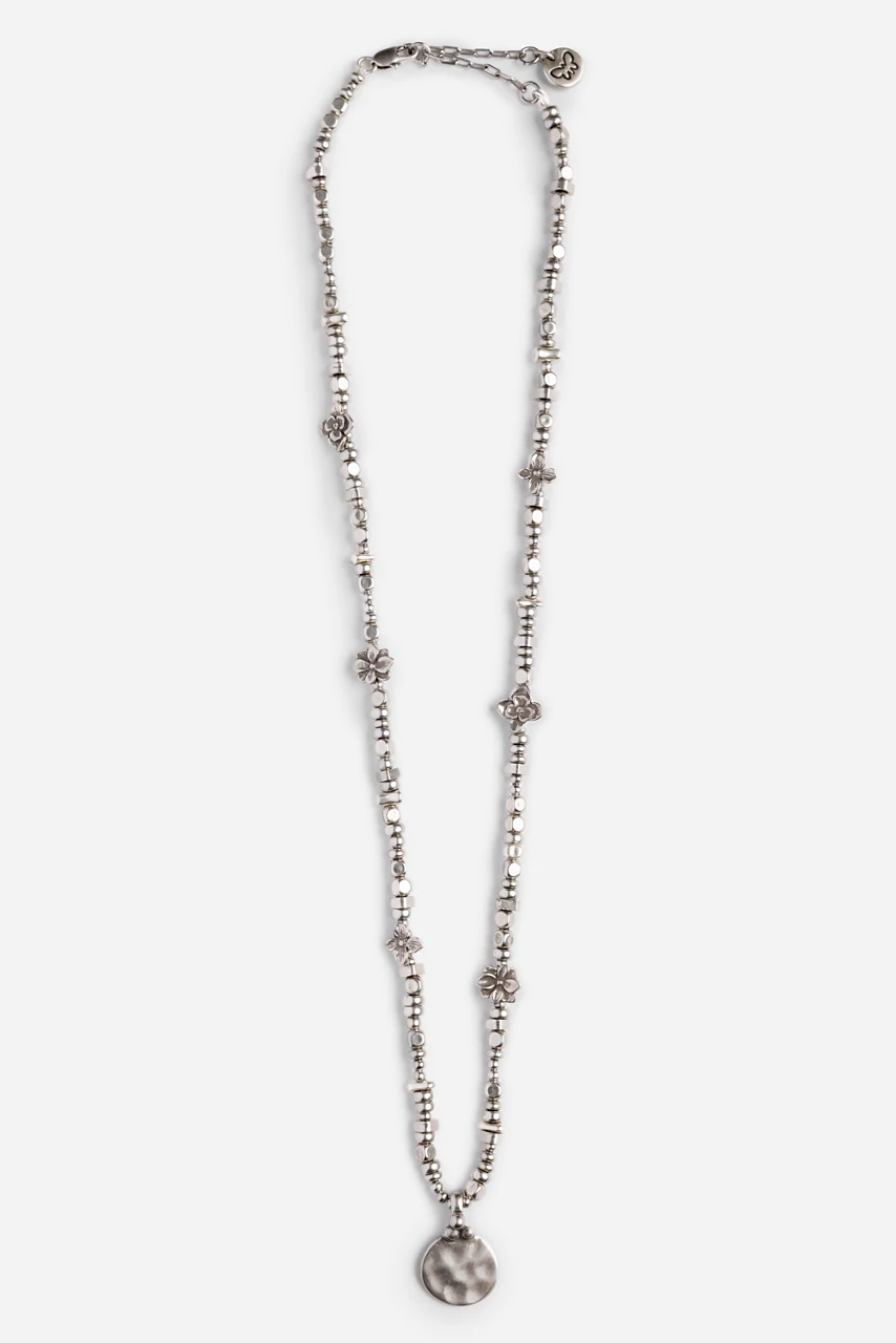 johnny was MIXED BEADED PENDANT NECKLACE Silver